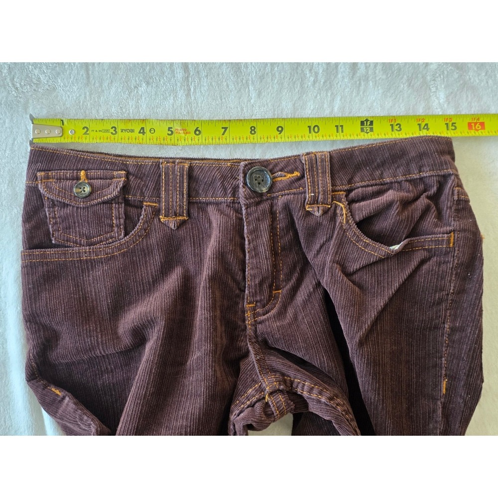 Christopher Blue Brown Corduroy Straight Leg Pants Size 6 Stretch‎ Flap Pockets - Picture 5 of 6